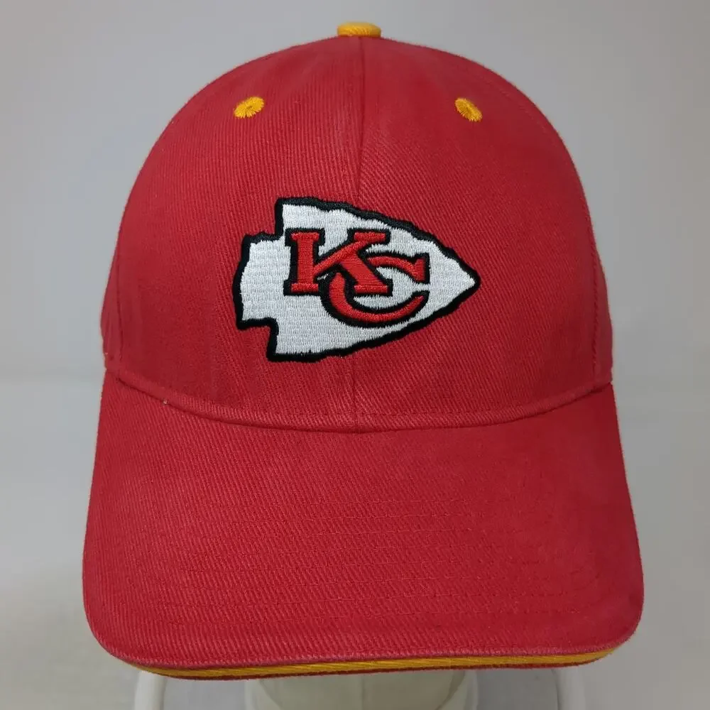 Kansas City Chiefs NFL Team Apparel Red One Size Cap Strapback Hat Yellow White